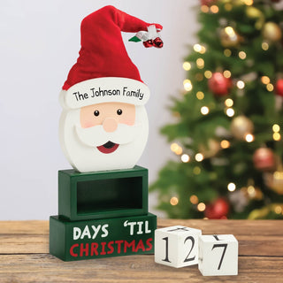 Santa Face Personalized Advent Calendar Block Figure