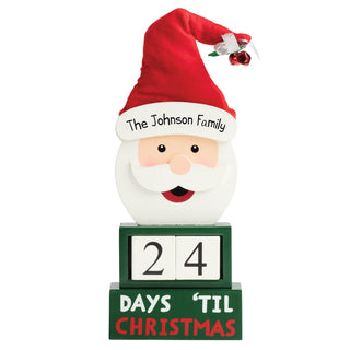 Santa Face Personalized Advent Calendar Block Figure