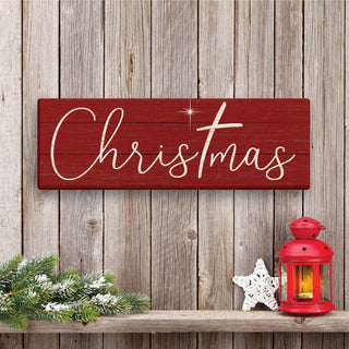 Christmas Cross Red 6x18 Canvas