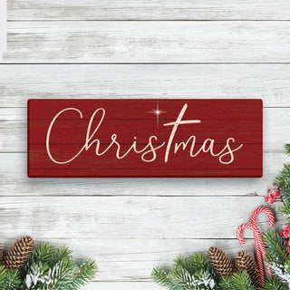 Christmas Cross Red 9x27 Canvas
