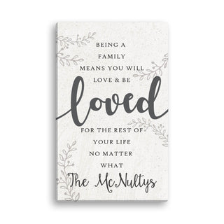 Love And Be Loved Family Personalized 10x16 Canvas