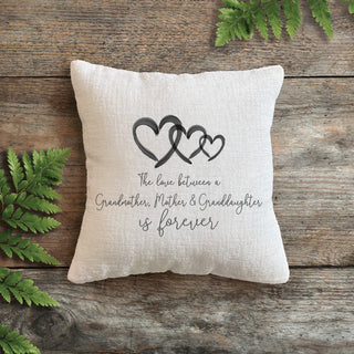 Love Is Forever Three Generations 8x8 Gift Pillow
