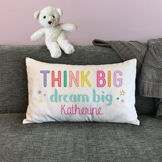 Think Big Pastel Colors Personalized Lumbar Throw pillow