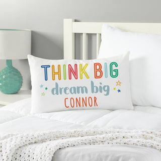 Think Big Primary Colors  Personalized Lumbar Throw pillow