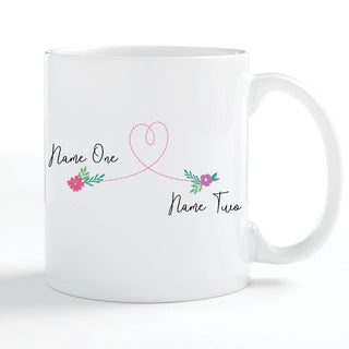 Love Between Sisters Knows No Distance Personalized White Coffee Mug - 11 oz.