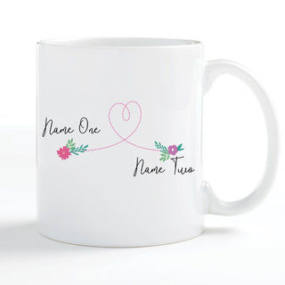 Love Between Friends Knows No Distance Personalized White Coffee Mug - 11 oz.