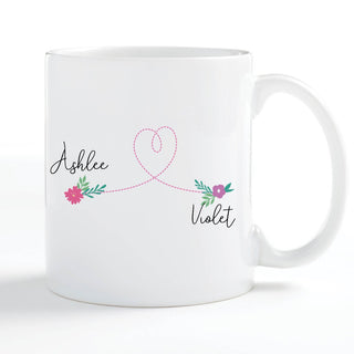 Love Between Friends Knows No Distance Personalized White Coffee Mug - 11 oz.