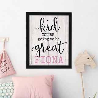 You're Going To Be Great Personalized Pink Name Framed 11x14 Canvas