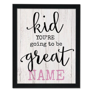 You're Going To Be Great Personalized Pink Name Framed 11x14 Canvas