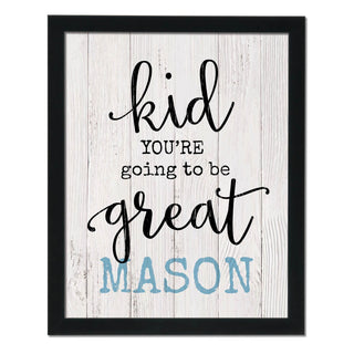 You're Going To Be Great Personalized Blue Name Framed 11x14 Canvas