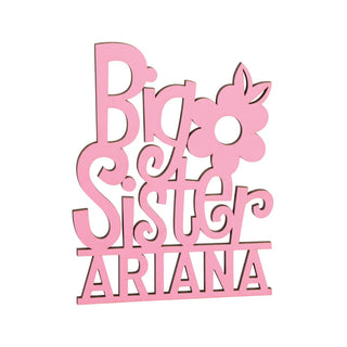 Big Sister Personalized Pink Wood Plaque