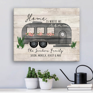 Home Is Where We Roam Personalized 11x14 Canvas