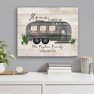 Home Is Where We Roam Personalized 16x20 Canvas