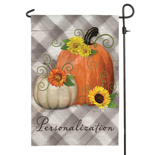 Sunflowers And Pumpkins Personalized Garden Flag