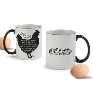 Best Chicken Mama White Coffee Mug with Black Rim and Handle-11oz