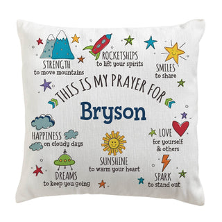 This Is My Prayer For You Blue Personalized 17" Throw Pillow