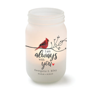Always with You Memorial Frosted Mason Jar Votive Holder