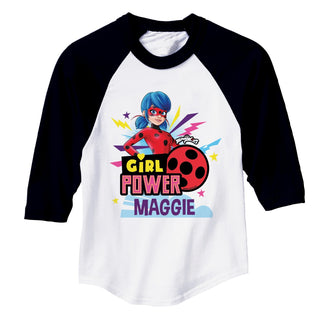 Miraculous Ladybug Girl Power Personalized Black Sports Jersey