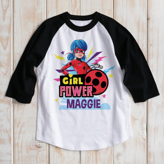 Miraculous Ladybug Girl Power Personalized Black Sports Jersey