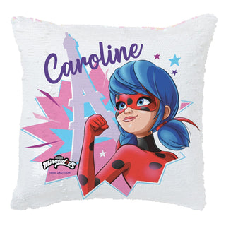 Miraculous Ladybug Personalized Sequin Throw Pillow