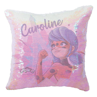 Miraculous Ladybug Personalized Sequin Throw Pillow