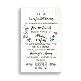 Love You Till Forever Personalized 10x16 Canvas
