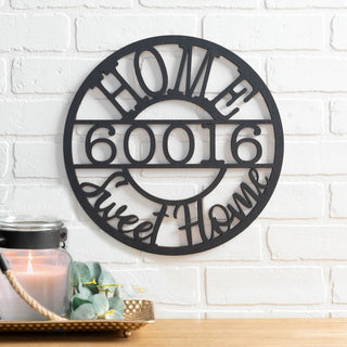 Home Sweet Home Zip Code Personalized Black Wood Plaque