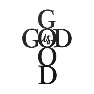 God Is Good Cross Black Wood Plaque