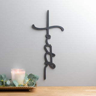 Faith Cross Black Wood Plaque