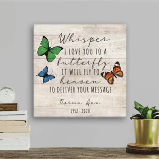 Whisper To A Butterfly Memorial 12x12 Canvas