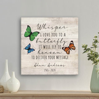 Whisper To A Butterfly Memorial 16x16 Canvas