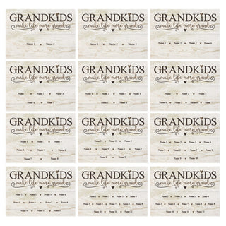 Grandkids Make Life More Grand Personalized 11x14 Ivory Canvas