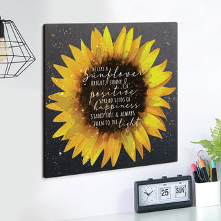 Be Like A Sunflower Black Wood Art Plaque