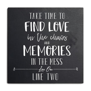 Find Love In The Chaos Personalized Black Wood Art Plaque