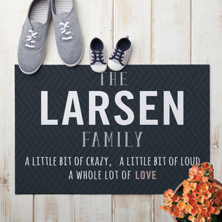 A Little Bit Crazy Personalized Doormat - 18x27 Inch, 1/4" Thick