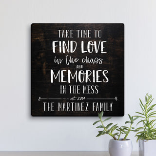 Find Love In The Chaos Personalized 12x12 Canvas