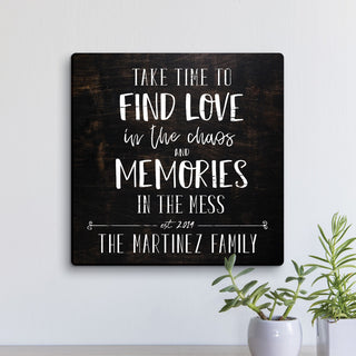 Find Love In The Chaos Personalized 12x12 Canvas