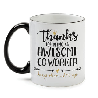 Awesome Co-Worker White Coffee Mug with Black Rim and Handle-11oz