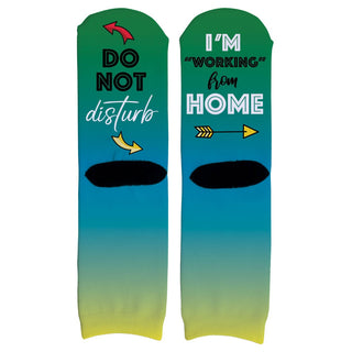 Blue And Green Do Not Disturb I'm "Working" From Home Adult Crew Socks