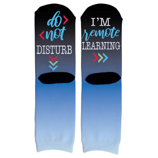 Black And Blue Do Not Disturb I'm Remote Learning Adult Crew Socks