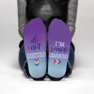 Purple And Blue Do Not Disturb I'm Remote Learning Unisex Socks