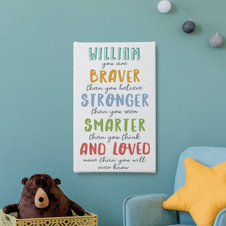 Boy's Loved More Than You Will Ever Know Personalized 10x16 Canvas