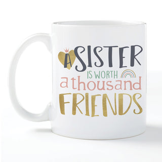 A Sister Is Worth A Thousand Friends Personalized White Coffee Mug - 11 oz.