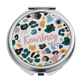 Animal Print Personalized Compact Mirror