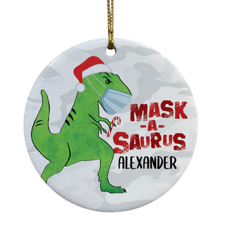 Mask-A-Saurus Personalized Ceramic Ornament