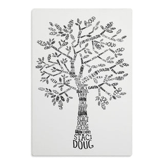 Our Family Tree Personalized 10x15 White Wood Sign