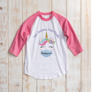 Even Unicorns Wear Masks Personalized Youth Pink Sports Jersey