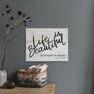 Life Is Beautiful Personalized 11x14 Canvas