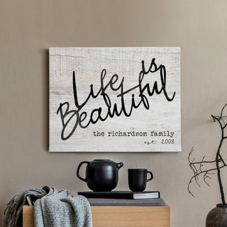 Life Is Beautiful Personalized 16x20 Canvas