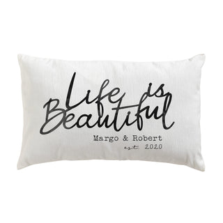 Life Is Beautiful Personalized Lumbar Throw Pillow